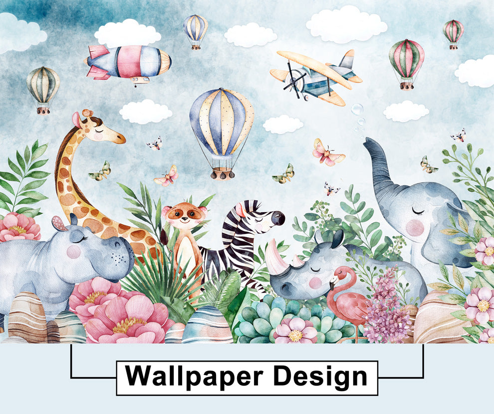 Cute Animal Jungle Wallpaper For Kids Room