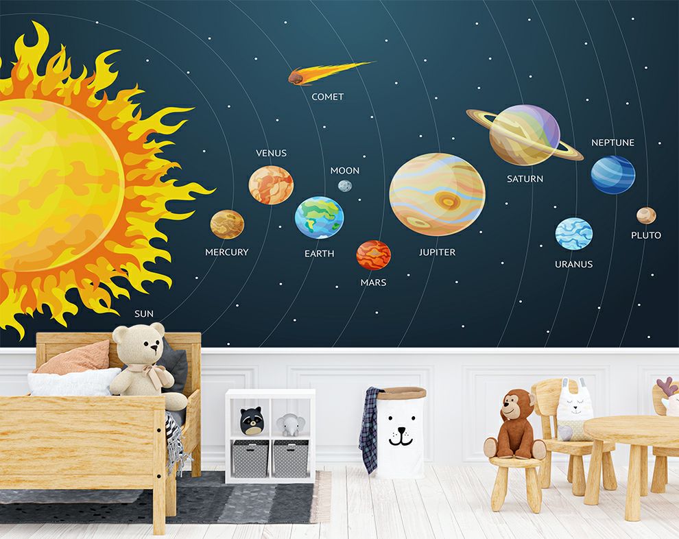 Kids 3D Mural Solar System 3D Wallpaper