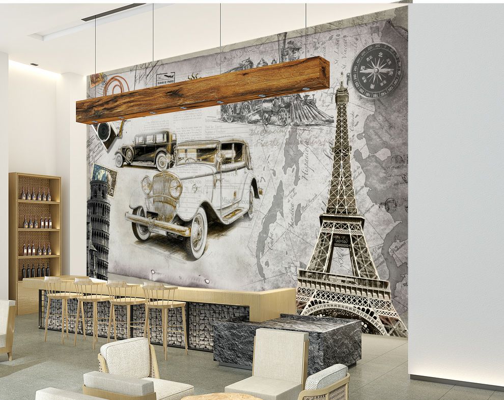 3D Wall Murals European Style Mural Retro Architectural Wallpaper