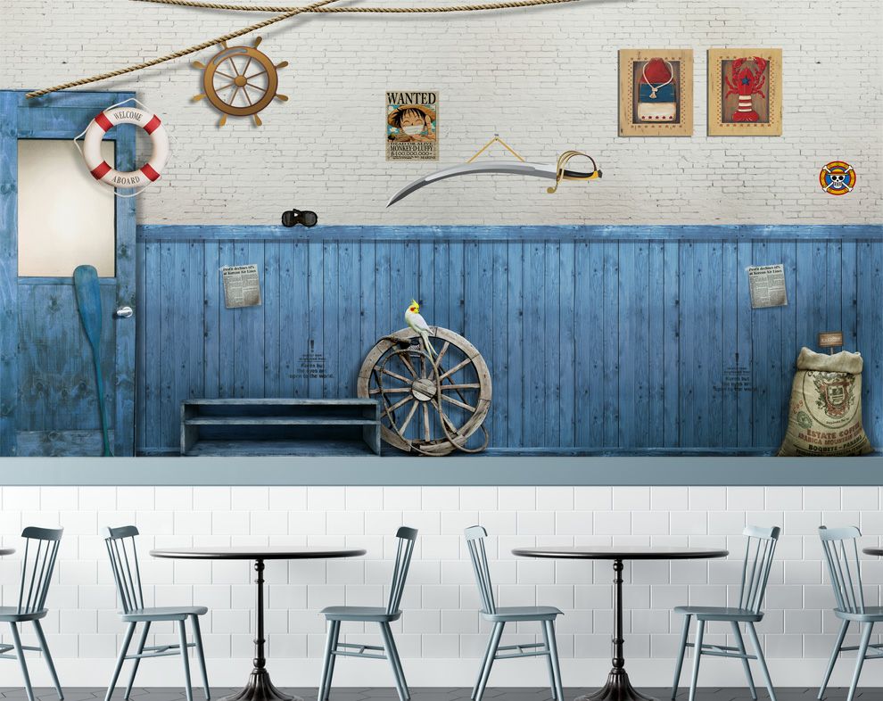 Vintage pirate Style 3D Customize Wallpaper For Cafe Wall