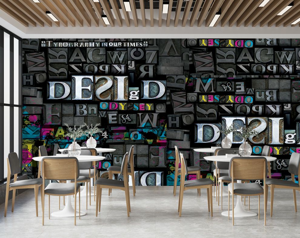 3D Alphabets Design Pattern Wallpaper