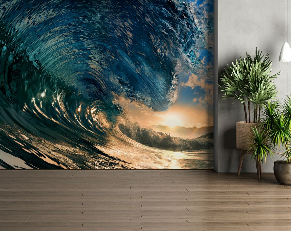 The Perfect Wave Mural Ocean 3D Wallpaper