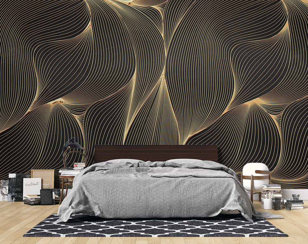 Gold Screen Art 3D Classic Wall Covering Wallpaper