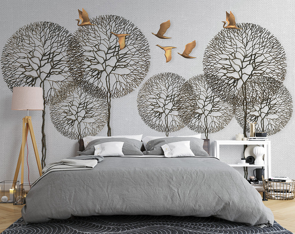 3d Creative dandelion flower art and birds wallpaper