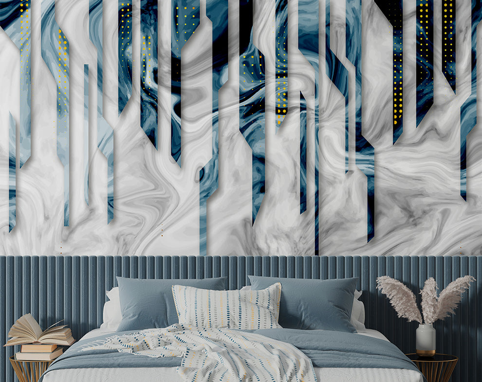 3D Abstract Design Wallpaper For Living Room
