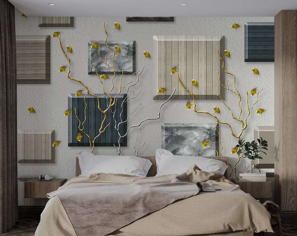 3D Square Art Wallpaper | Living Room Wallpaper