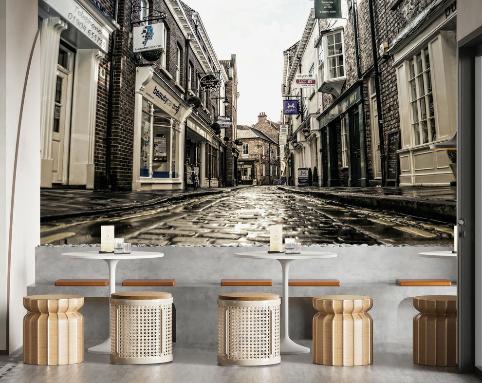 Old Street Wall Mural, The Town Wallpapers 3D Space Decor Paintings