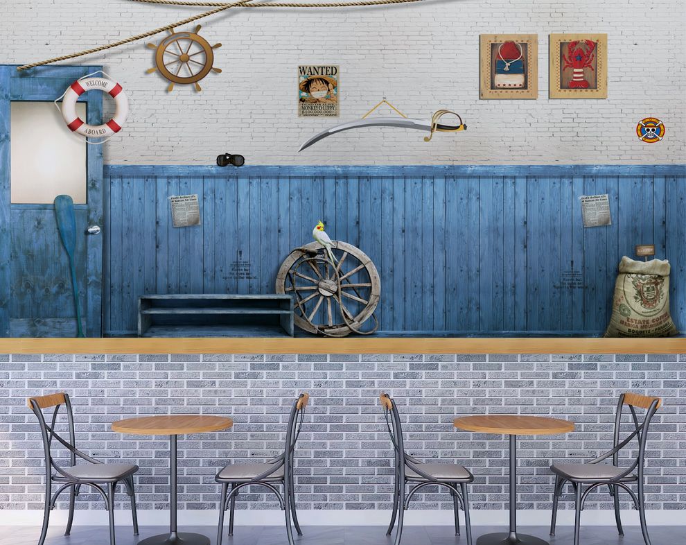 Vintage pirate Style 3D Customize Wallpaper For Cafe Wall