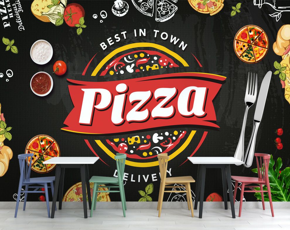 Pizza Shop Blackboard Photo Cafe Restaurant Background Wallpaper