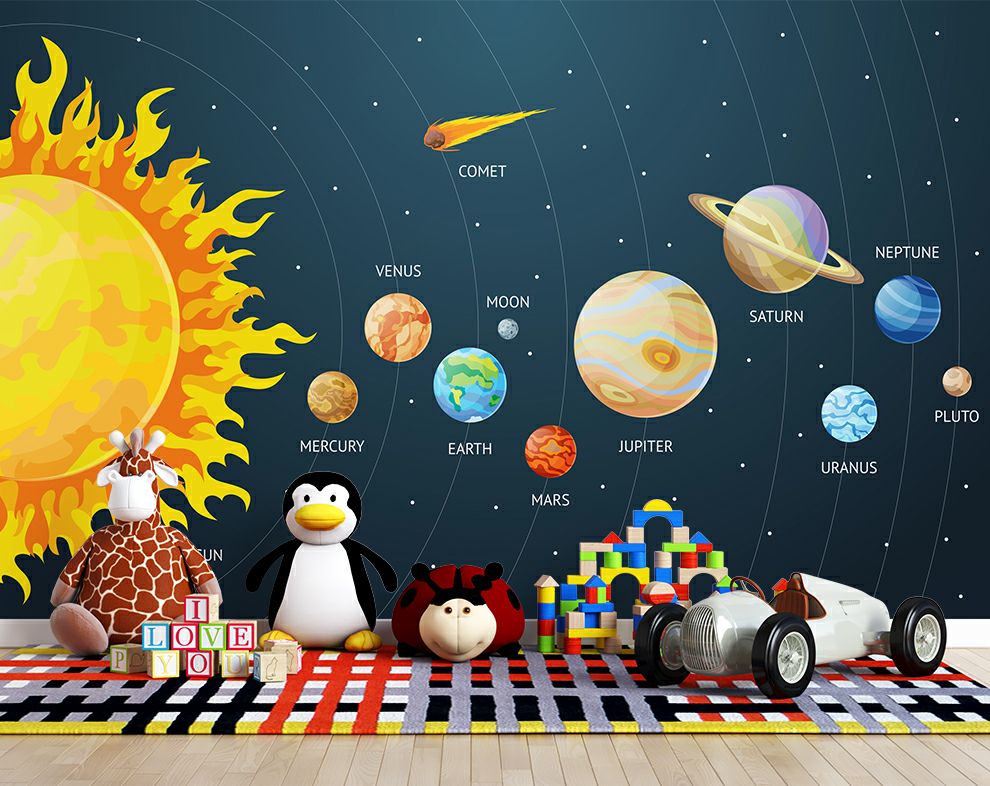 Kids 3D Mural Solar System 3D Wallpaper