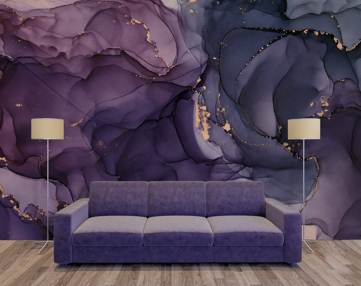 Abstract Purple Marble Wallpaper | Livingroom Wallpaper