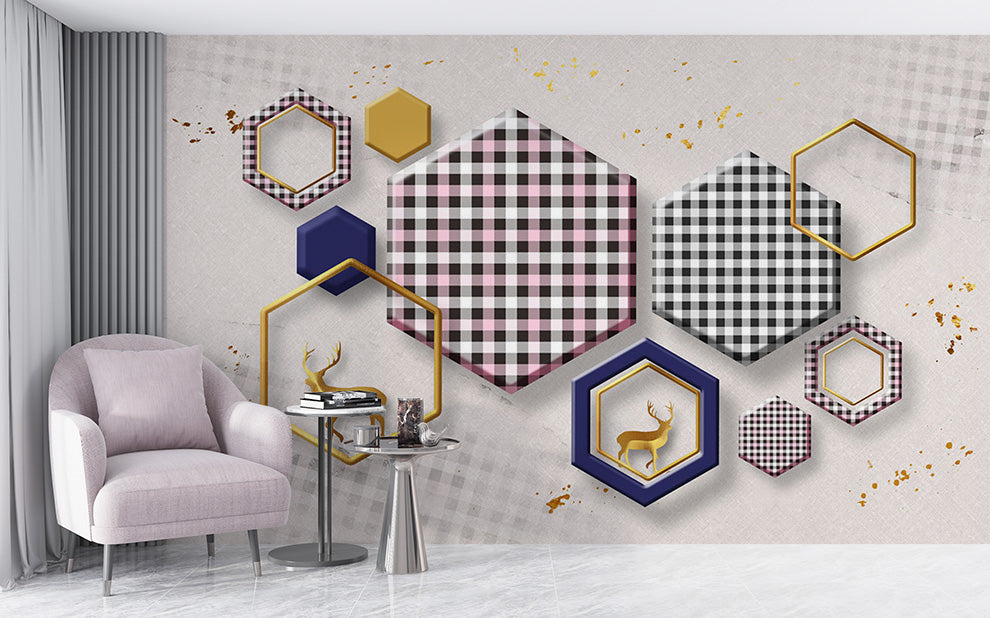 Modern 3D Stereo Abstract Art Geometric Wallpaper