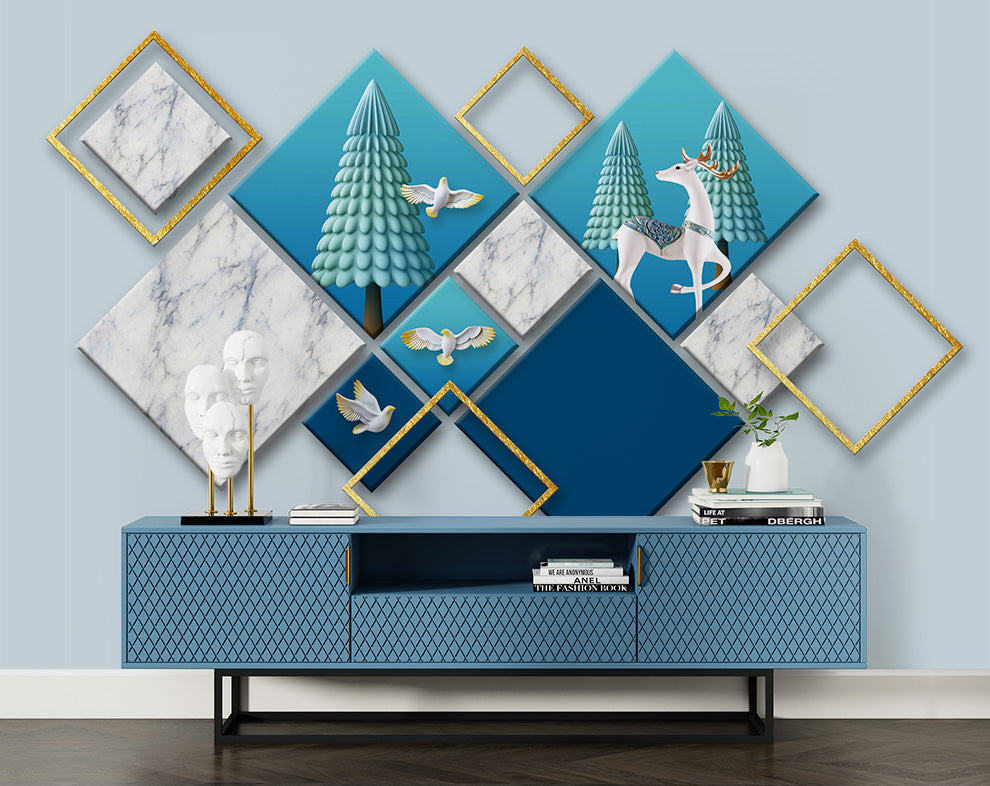 Abstract Geometric Diamond Art Wallpaper