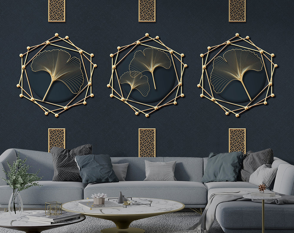 3D Creative Circular Art Ginkgo Leaf Wallpaper