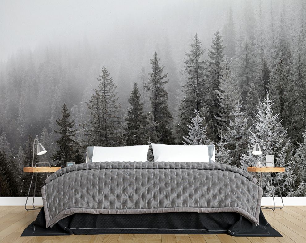 Misty Mountain Forest 3D Landscape Wallpaper