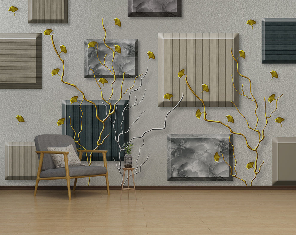 3D Square Art Wallpaper | Living Room Wallpaper