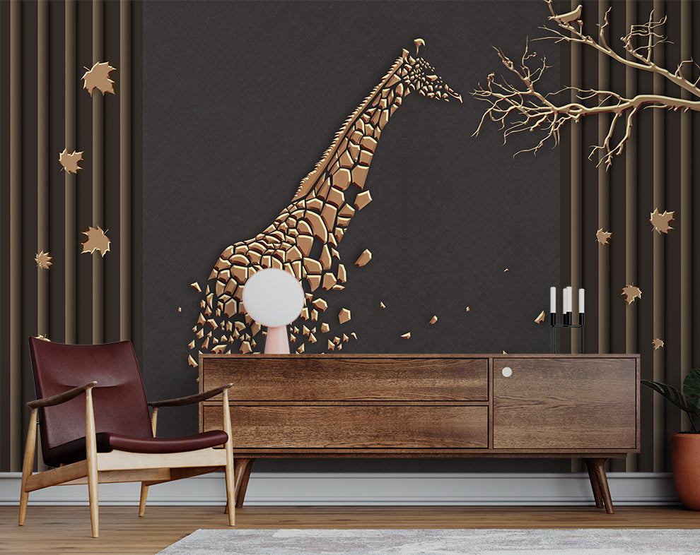 3d Creative giraffe art wallpaper