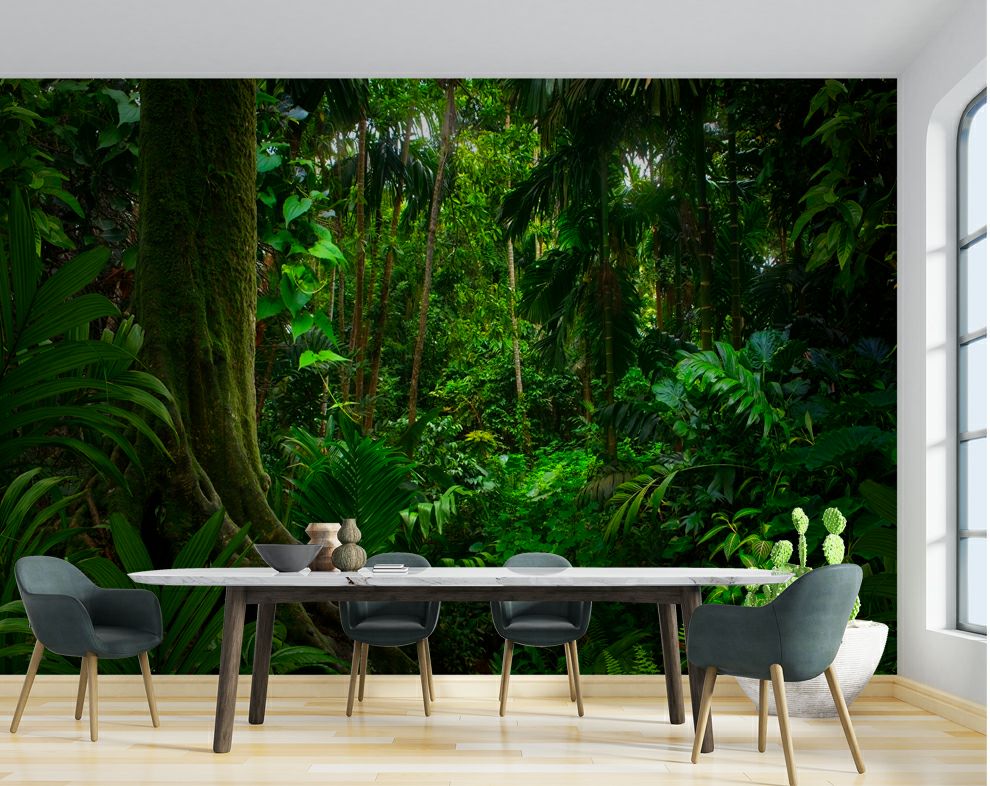 Dark Green Jungle Theme Nature Wallpaper