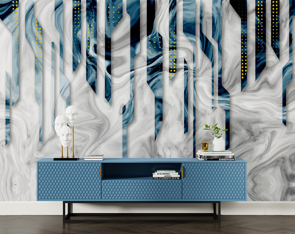 3D Abstract Design Wallpaper For Living Room