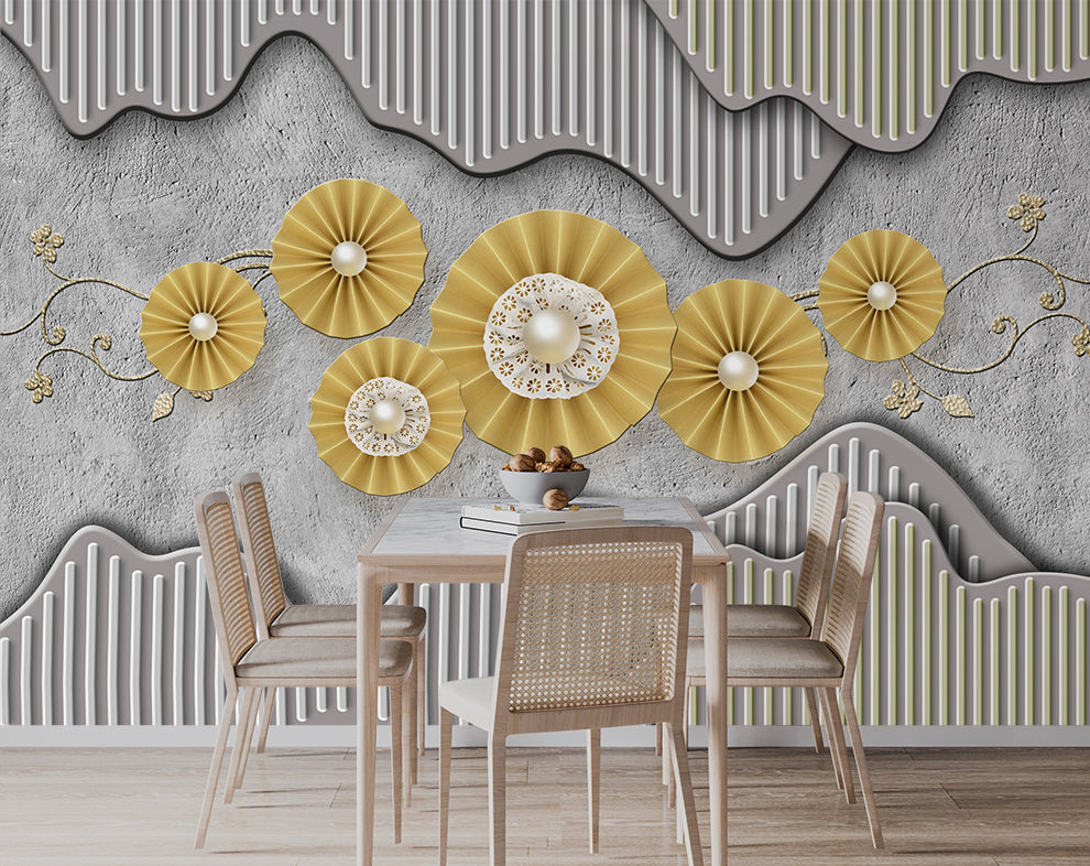 Golden chakras 3d Bedroom wallpaper