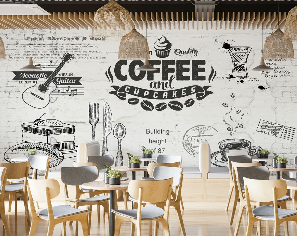 Coffee shop and restaurant wallpaper