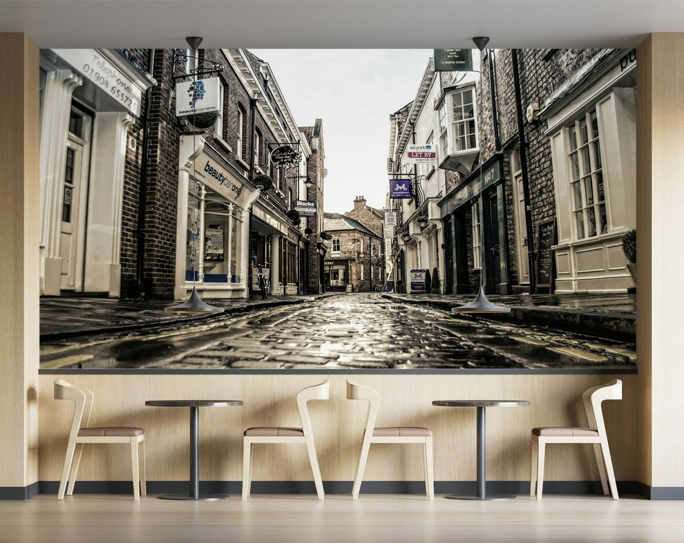 Old Street Wall Mural, The Town Wallpapers 3D Space Decor Paintings