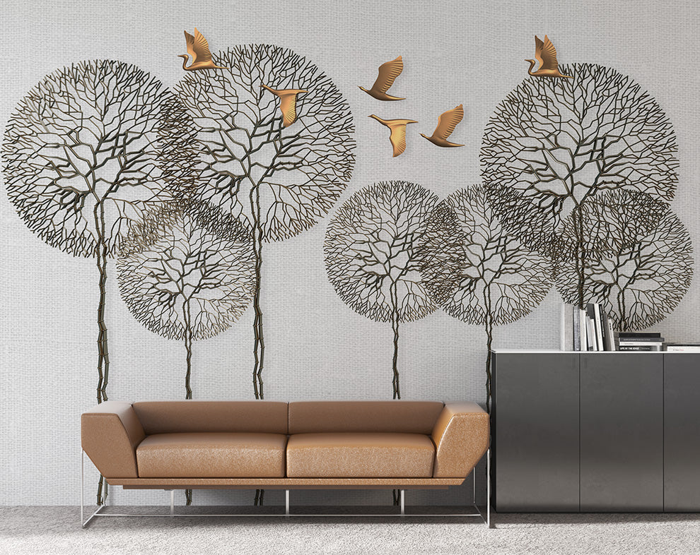 3d Creative dandelion flower art and birds wallpaper