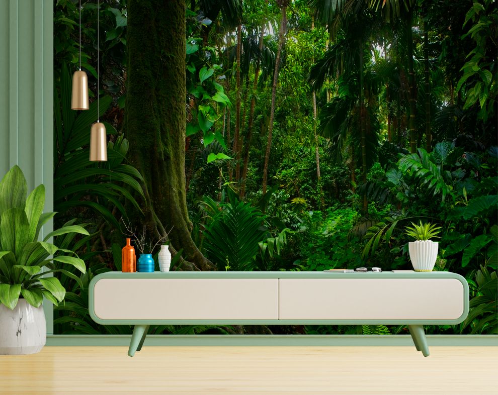 Dark Green Jungle Theme Nature Wallpaper