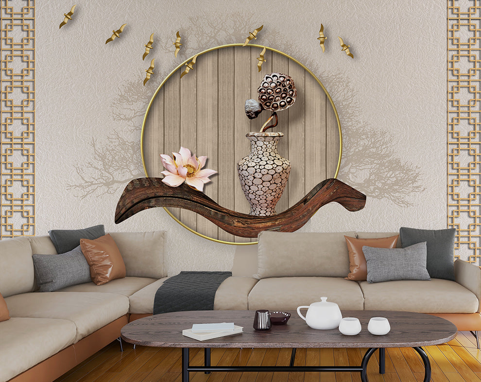 3D Decorative Metal Wall Art Wallpaper