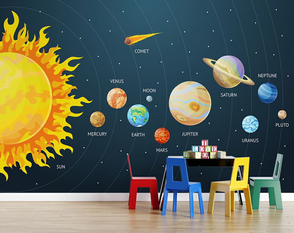 Kids 3D Mural Solar System 3D Wallpaper