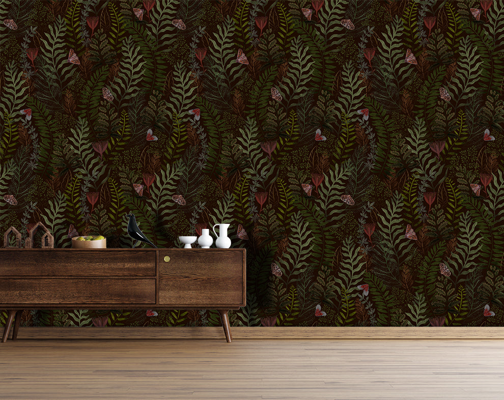 Vintage Dark Botanical Wallpaper Roll