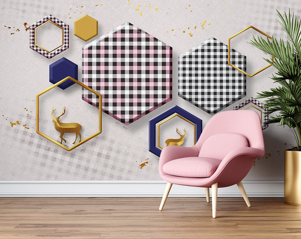 Modern 3D Stereo Abstract Art Geometric Wallpaper