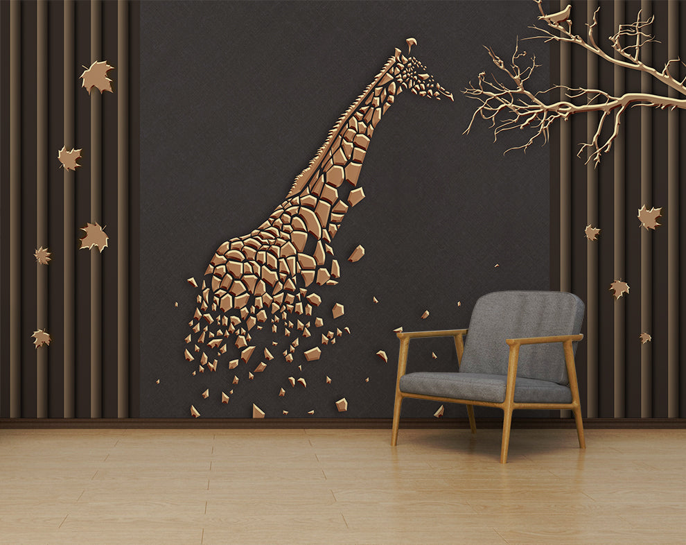 3d Creative giraffe art wallpaper