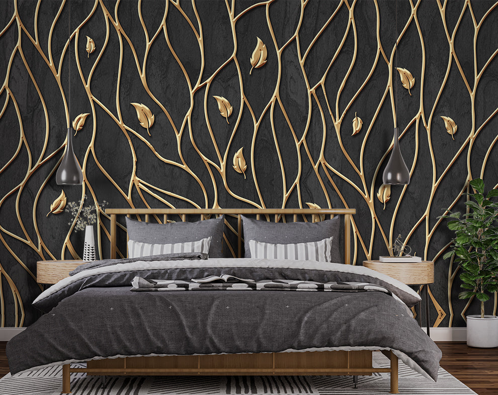 3D Golden Curve linear Wallpaper