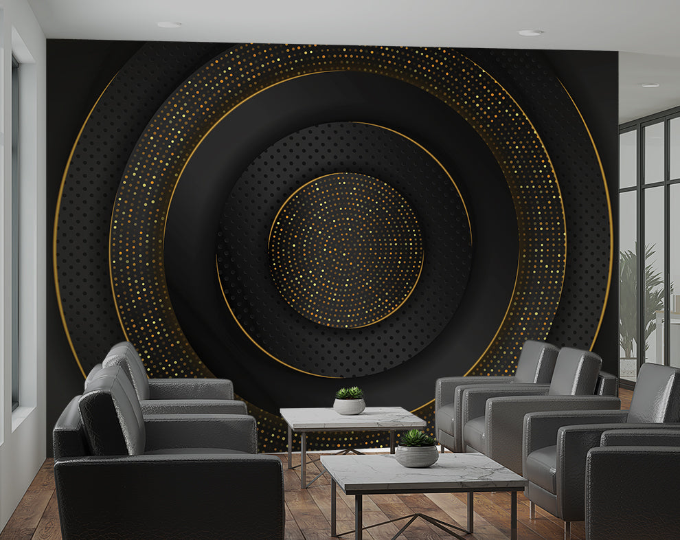 3D Creative Abstract Golden Lines Wallpaper