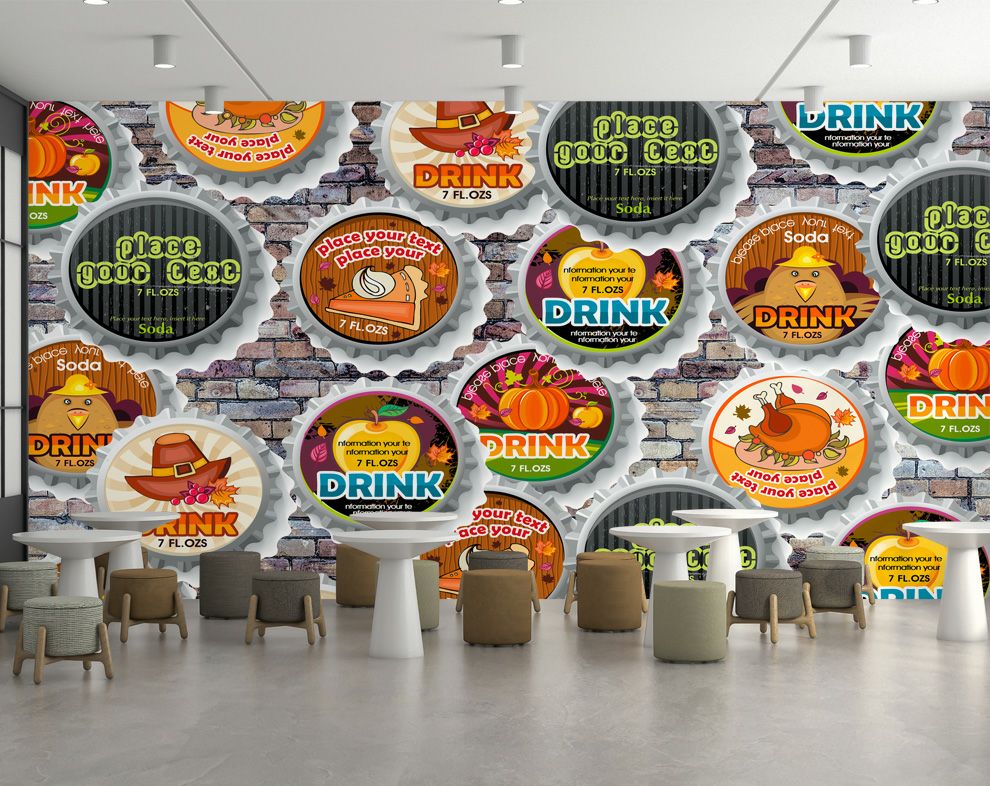 Wine Bottle Cap Hook Cafe And Restaurant Wallpaper