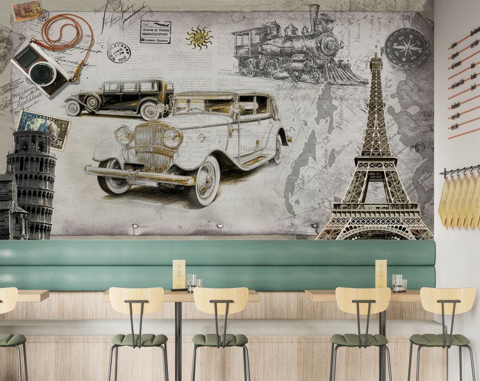 3D Wall Murals European Style Mural Retro Architectural Wallpaper