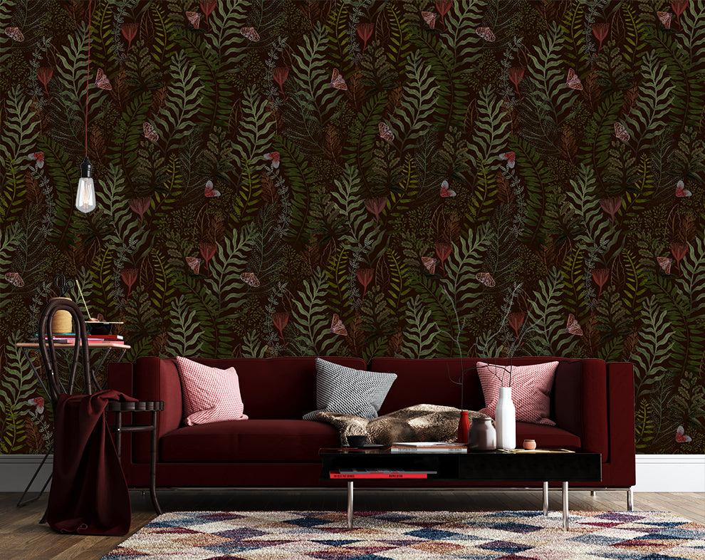 Vintage Dark Botanical Wallpaper Roll