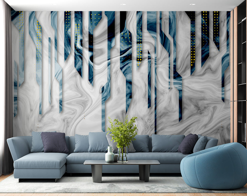 3D Abstract Design Wallpaper For Living Room