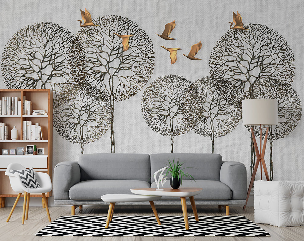 3d Creative dandelion flower art and birds wallpaper