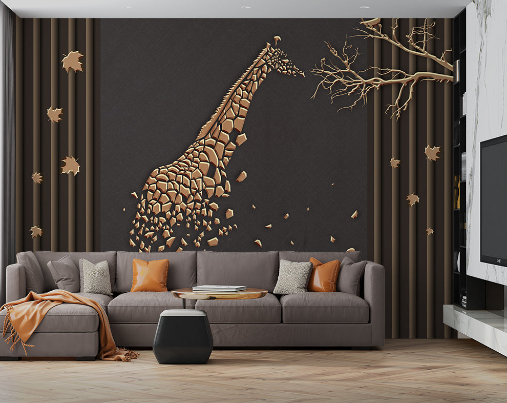 3d Creative giraffe art wallpaper