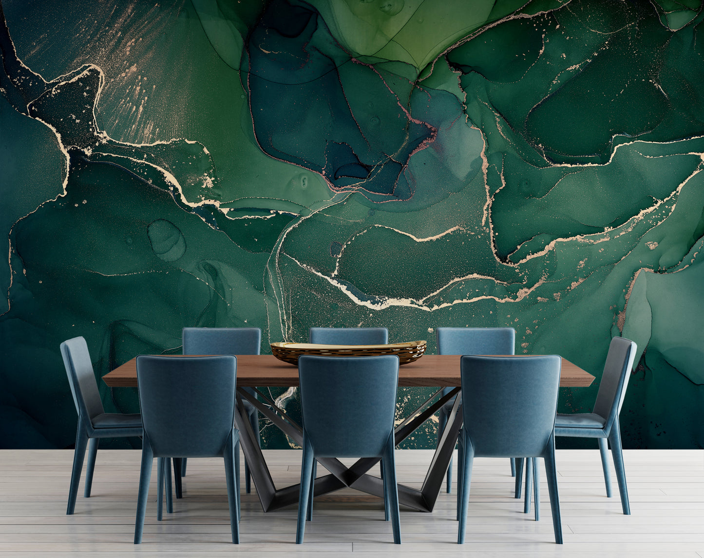 Abstract Marble Wallpaper | Mural Green Marble Wallpaper