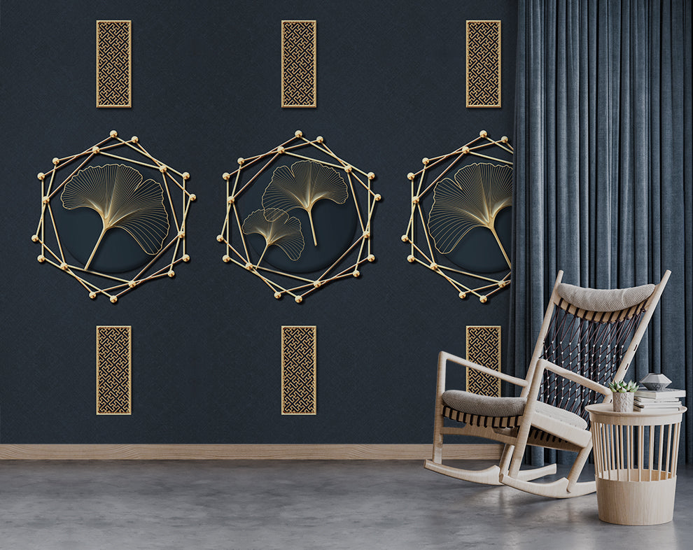 3D Creative Circular Art Ginkgo Leaf Wallpaper