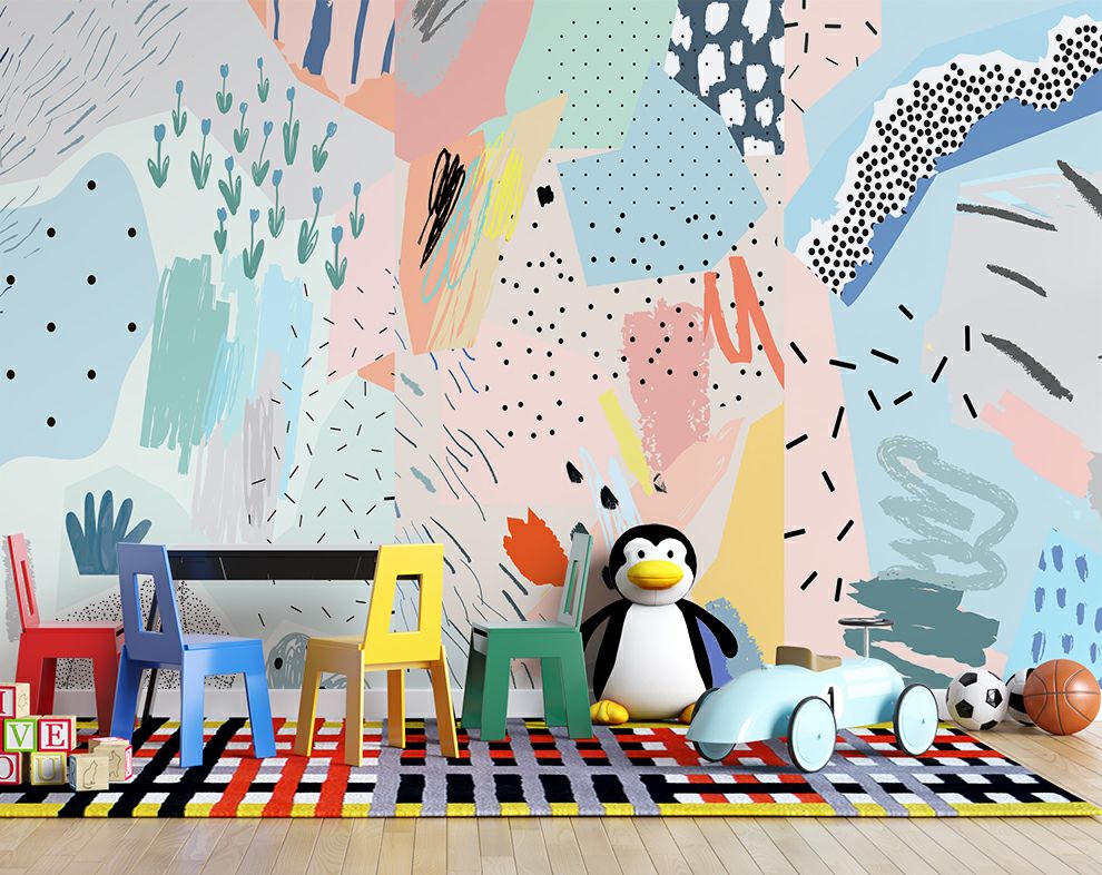 Kids Room pastel colours Nursey Room Wallpaper