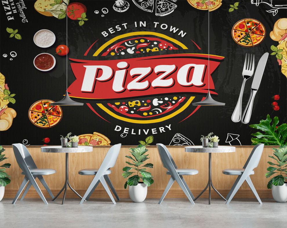 Pizza Shop Blackboard Photo Cafe Restaurant Background Wallpaper