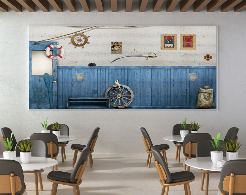 Vintage pirate Style 3D Customize Wallpaper For Cafe Wall