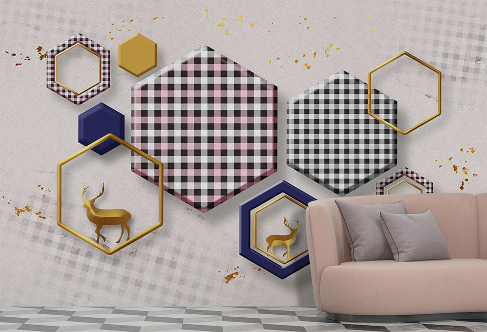 Modern 3D Stereo Abstract Art Geometric Wallpaper