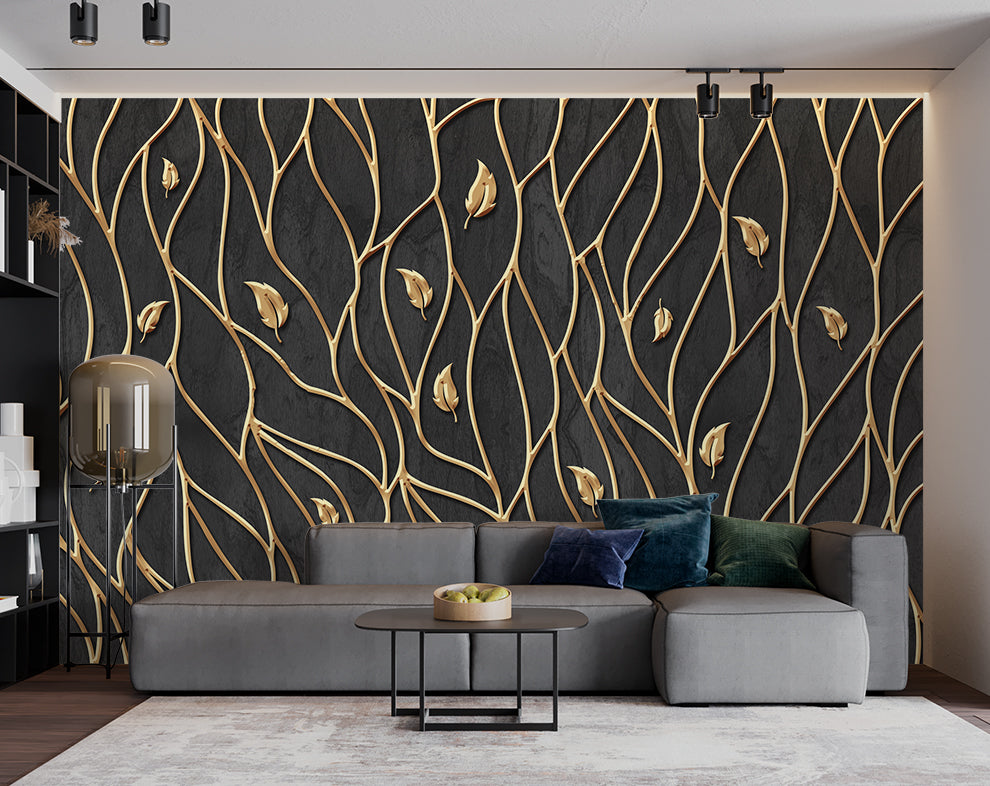 3D Golden Curve linear Wallpaper