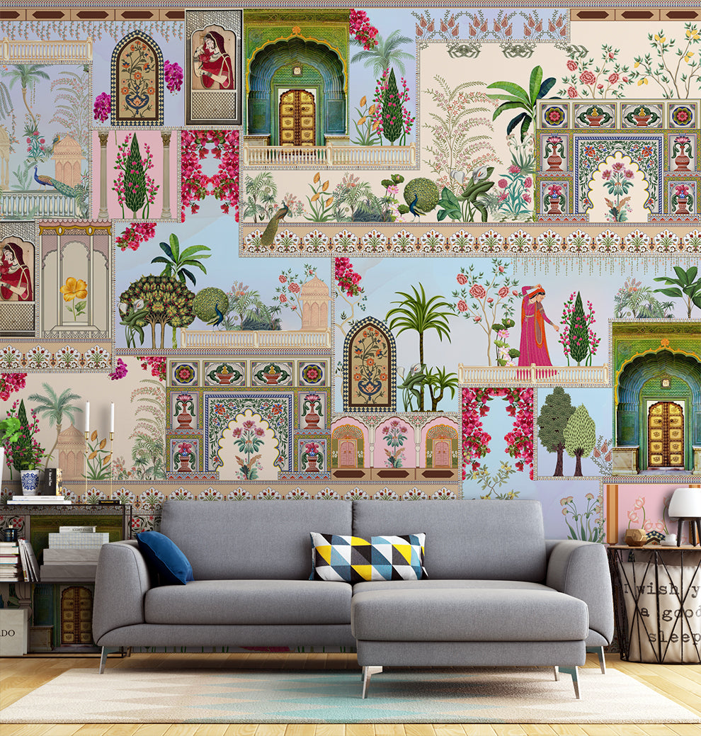 Traditional Indian art mural wallpaper - view 5