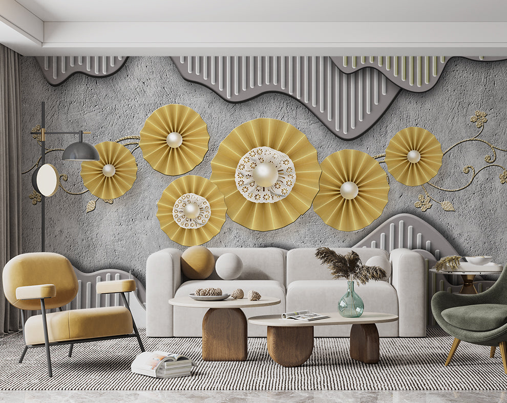 Golden chakras 3d Bedroom wallpaper